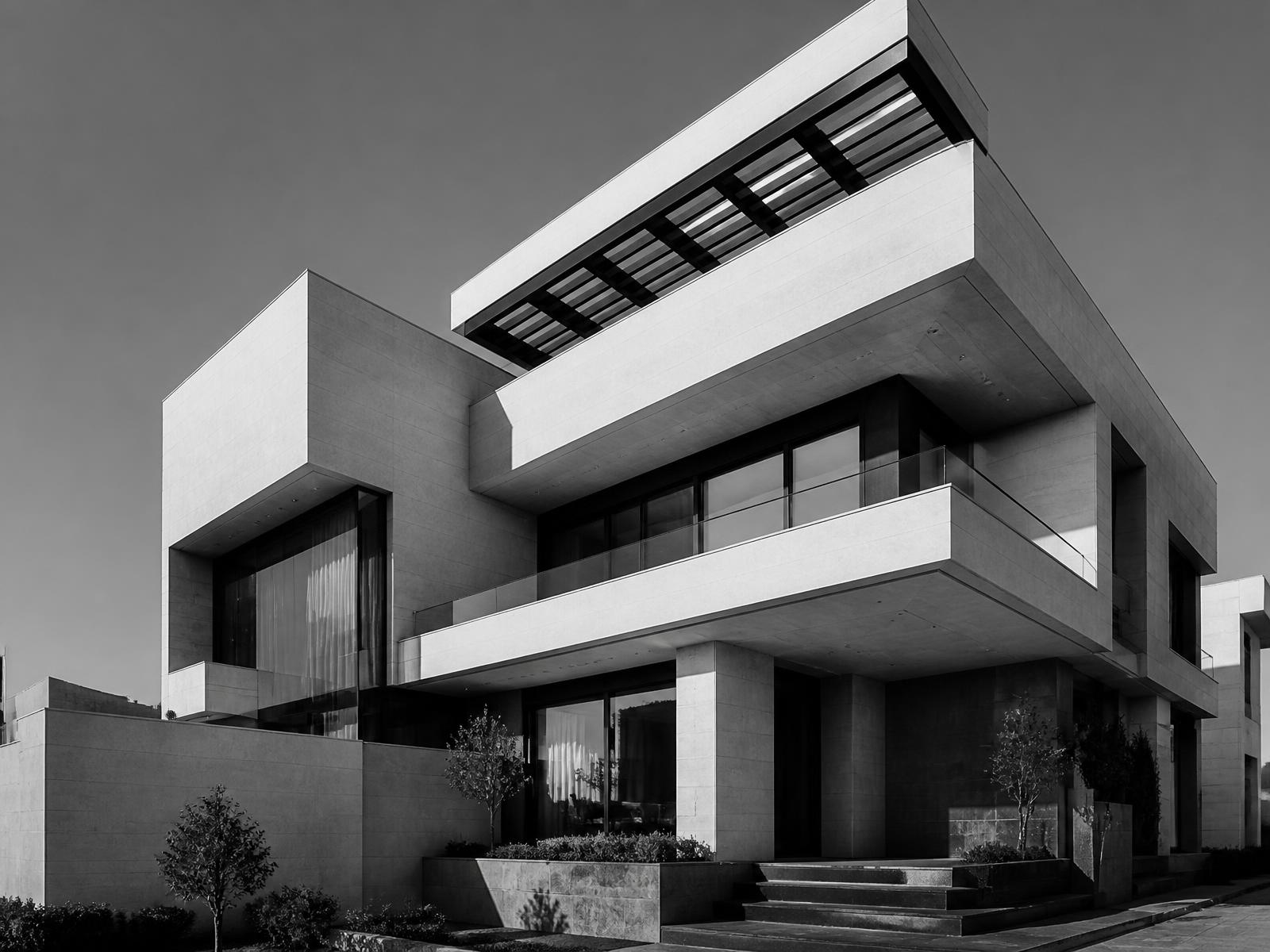 فيلا حديثة بخطوط معمارية هندسية